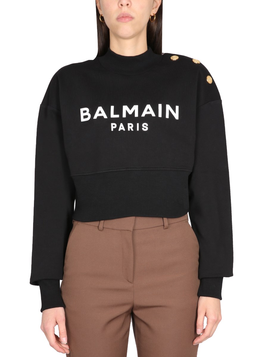 BALMAIN FELPA CROPPED