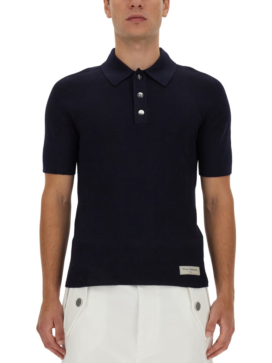 BALMAIN POLO CON PATCH LOGO