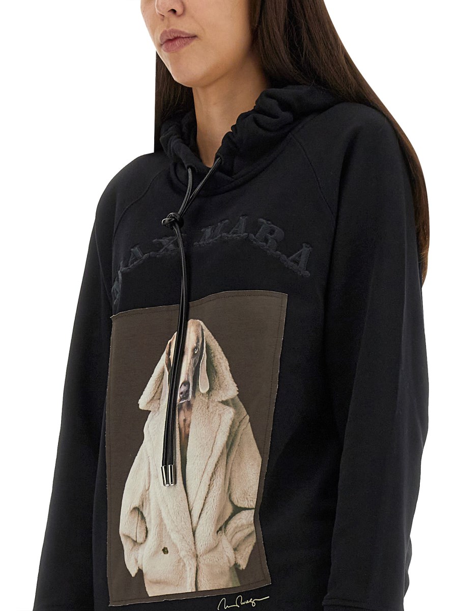 MAX MARA - COTTON SWEATSHIRT WITH WEGMAN PRINT - Eleonora Bonucci