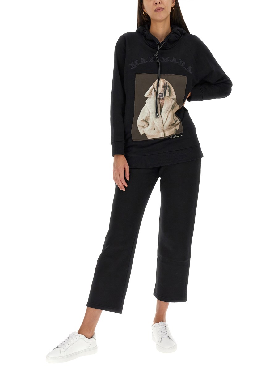 MAX MARA - COTTON SWEATSHIRT WITH WEGMAN PRINT - Eleonora Bonucci