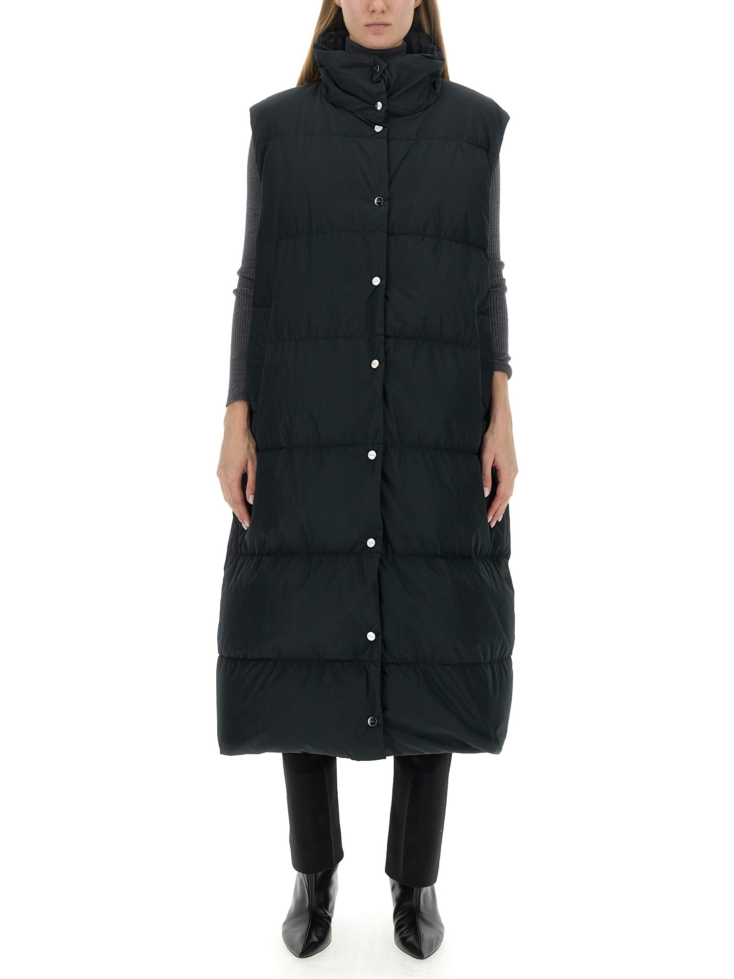 Max Mara Black Taffgi Gilet In Black