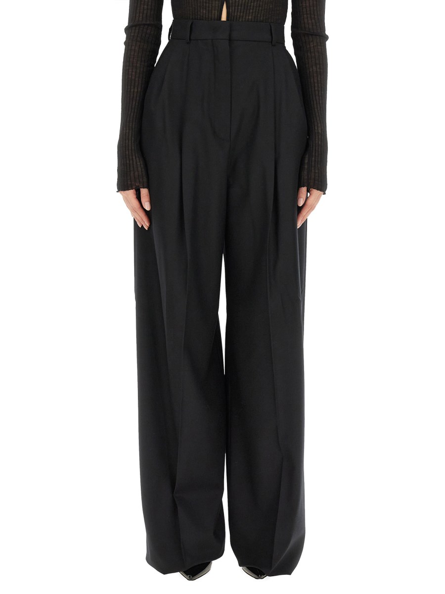 SPORTMAX PANTALONE PALAZZO IN LANA