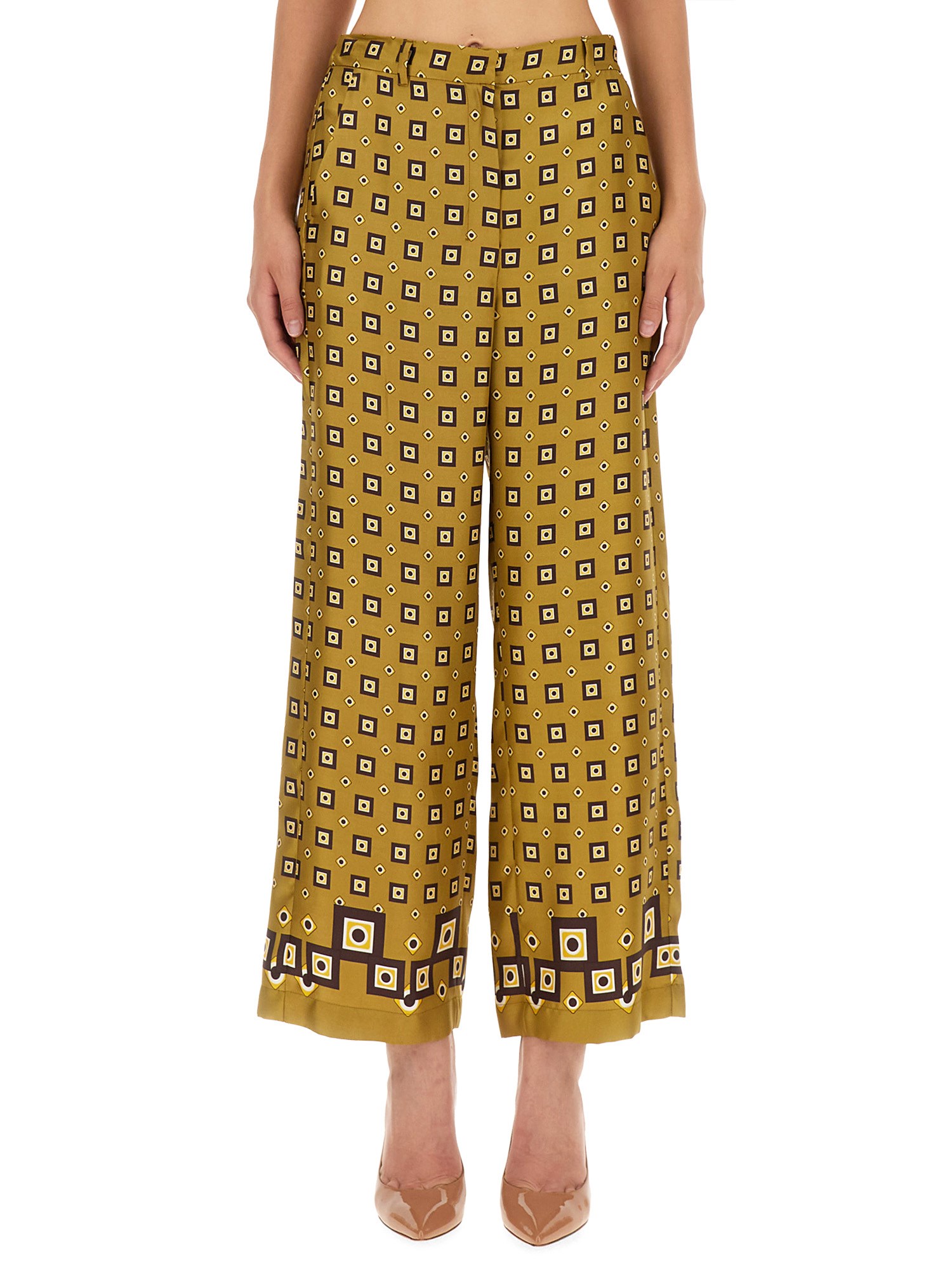 Shop 's Max Mara Wide Leg Pants In Yellow