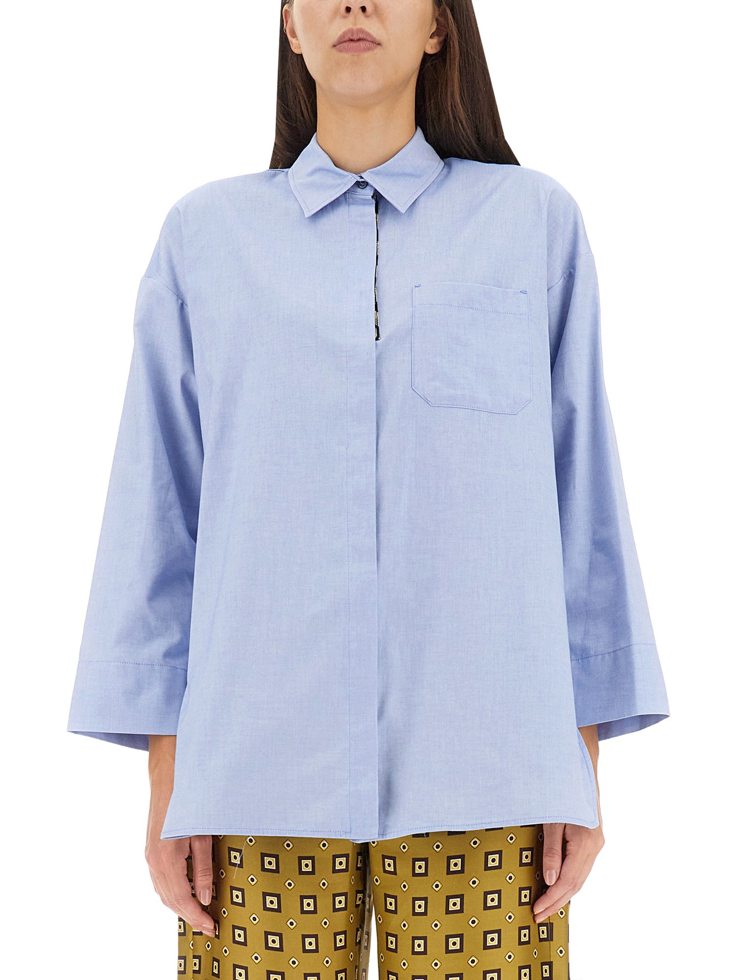 Shop 's Max Mara Cotton Shirt In Azure