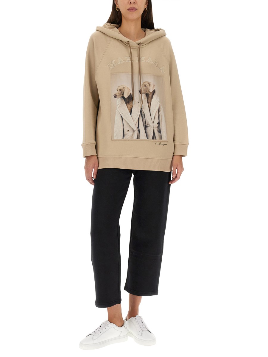 MAX MARA - COTTON SWEATSHIRT WITH WEGMAN PRINT - Eleonora Bonucci