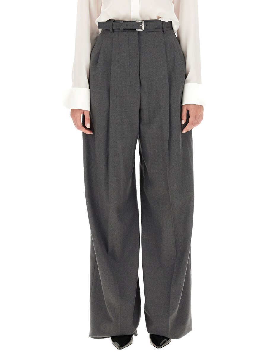 SPORTMAX PANTALONE PALAZZO IN LANA