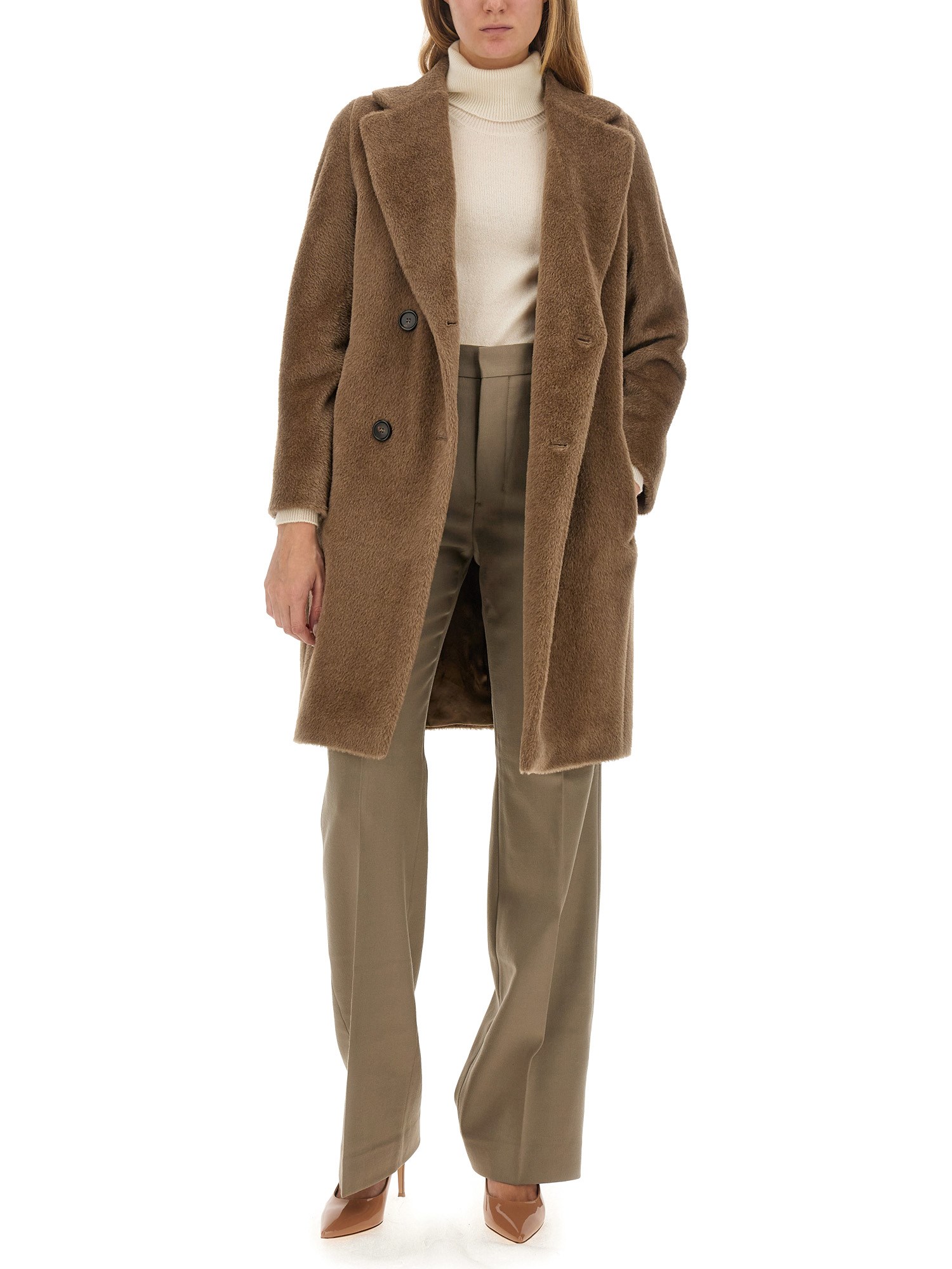 S Max Mara Roseto Coat In Beige