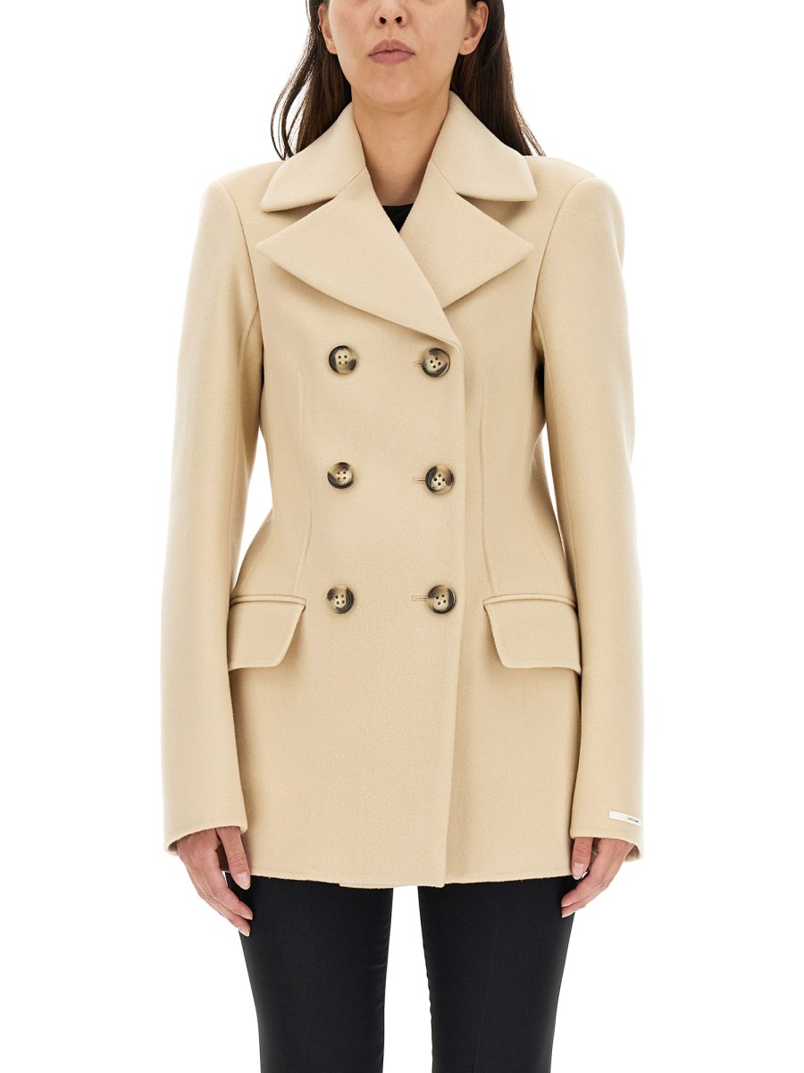 SPORTMAX CAPPOTTO DOPPIOPETTO IN LANA