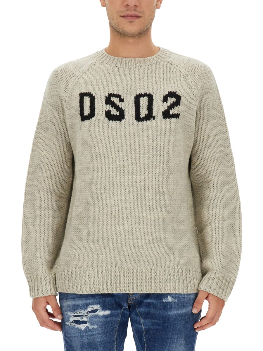 DSQUARED MAGLIA IN LANA CON LOGO