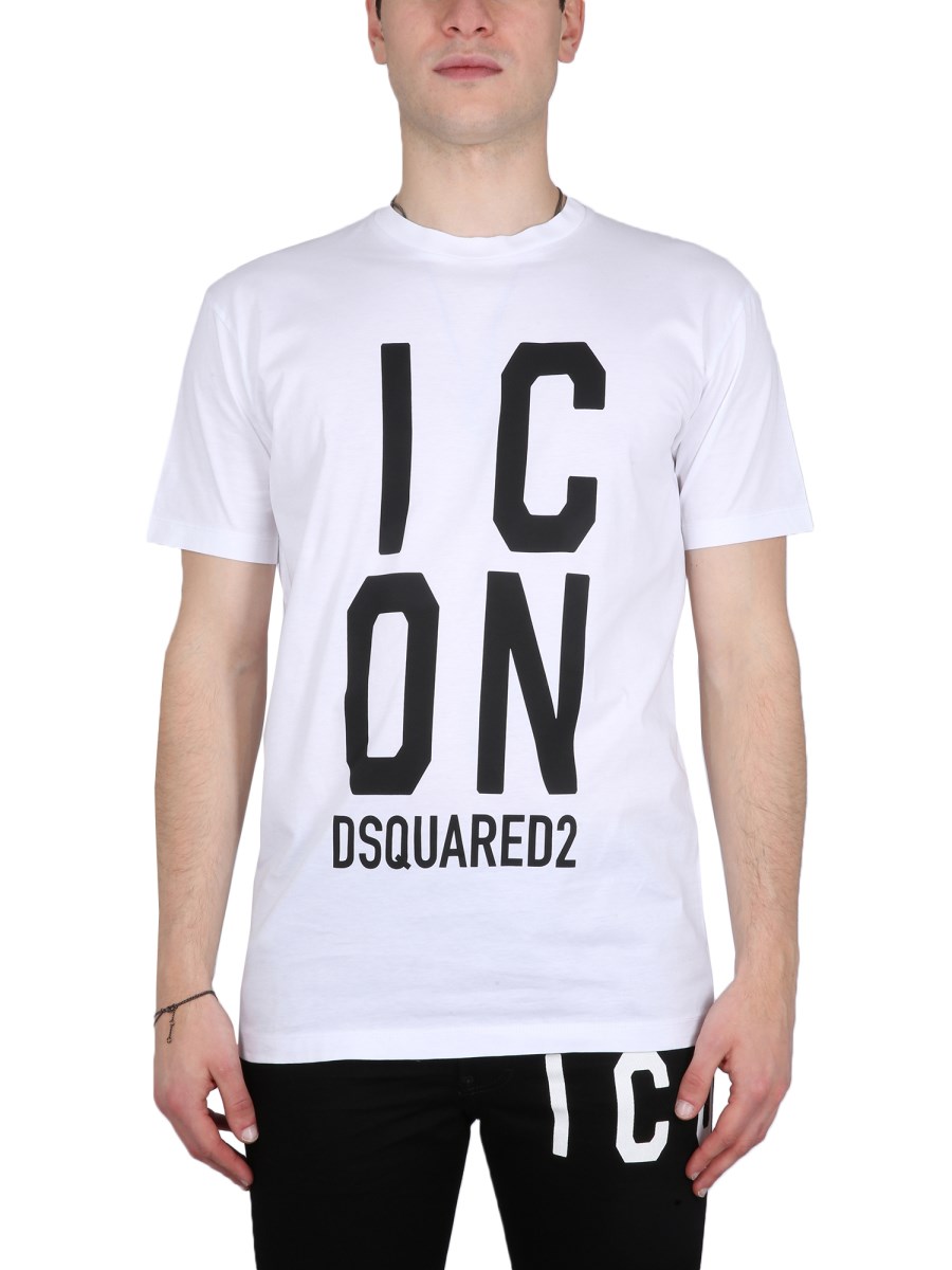 DSQUARED T-SHIRT IN JERSEY DI COTONE CON STAMPA LOGO