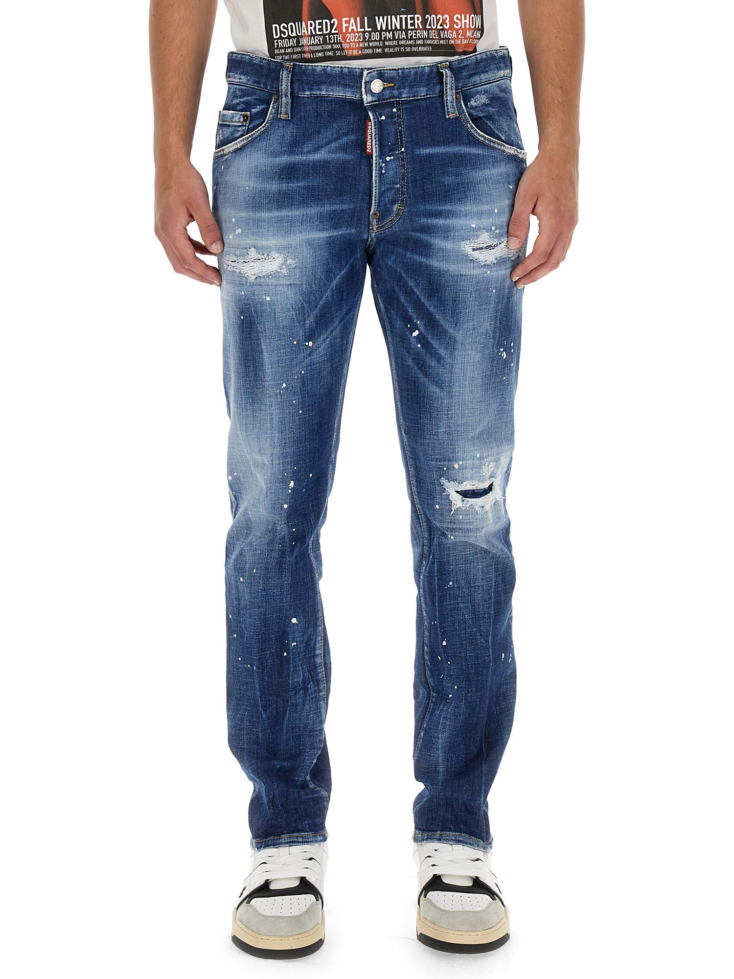 dsquared patent leather effect jeans