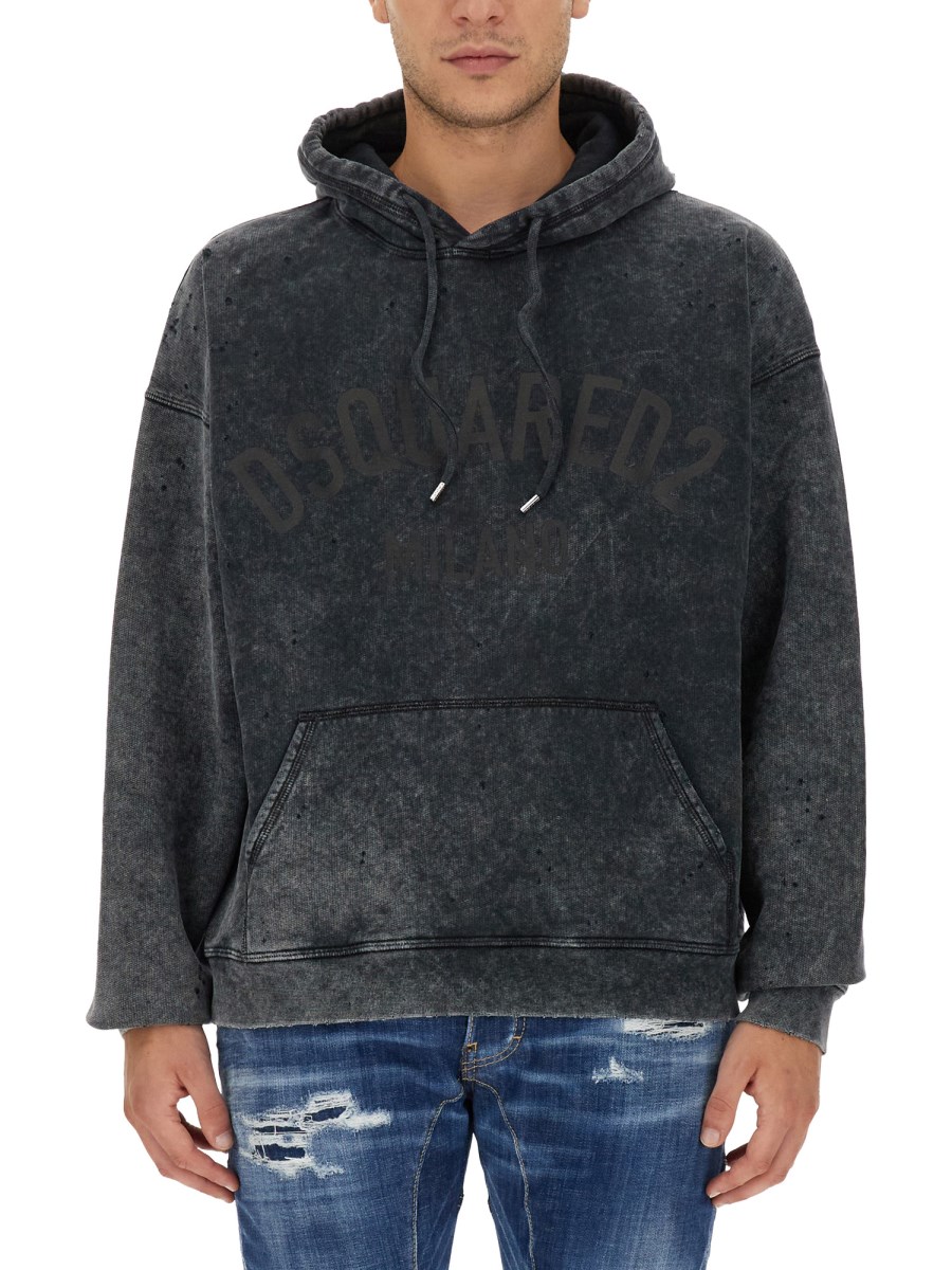 DSQUARED FELPA IN COTONE CON LOGO