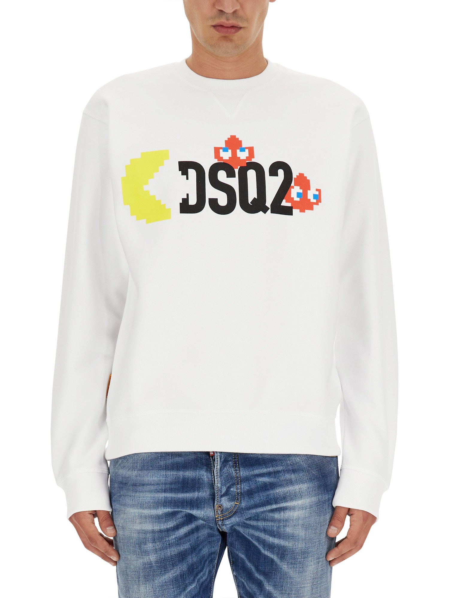 Shop Dsquared2 X Pac-man Sweatshirt In White