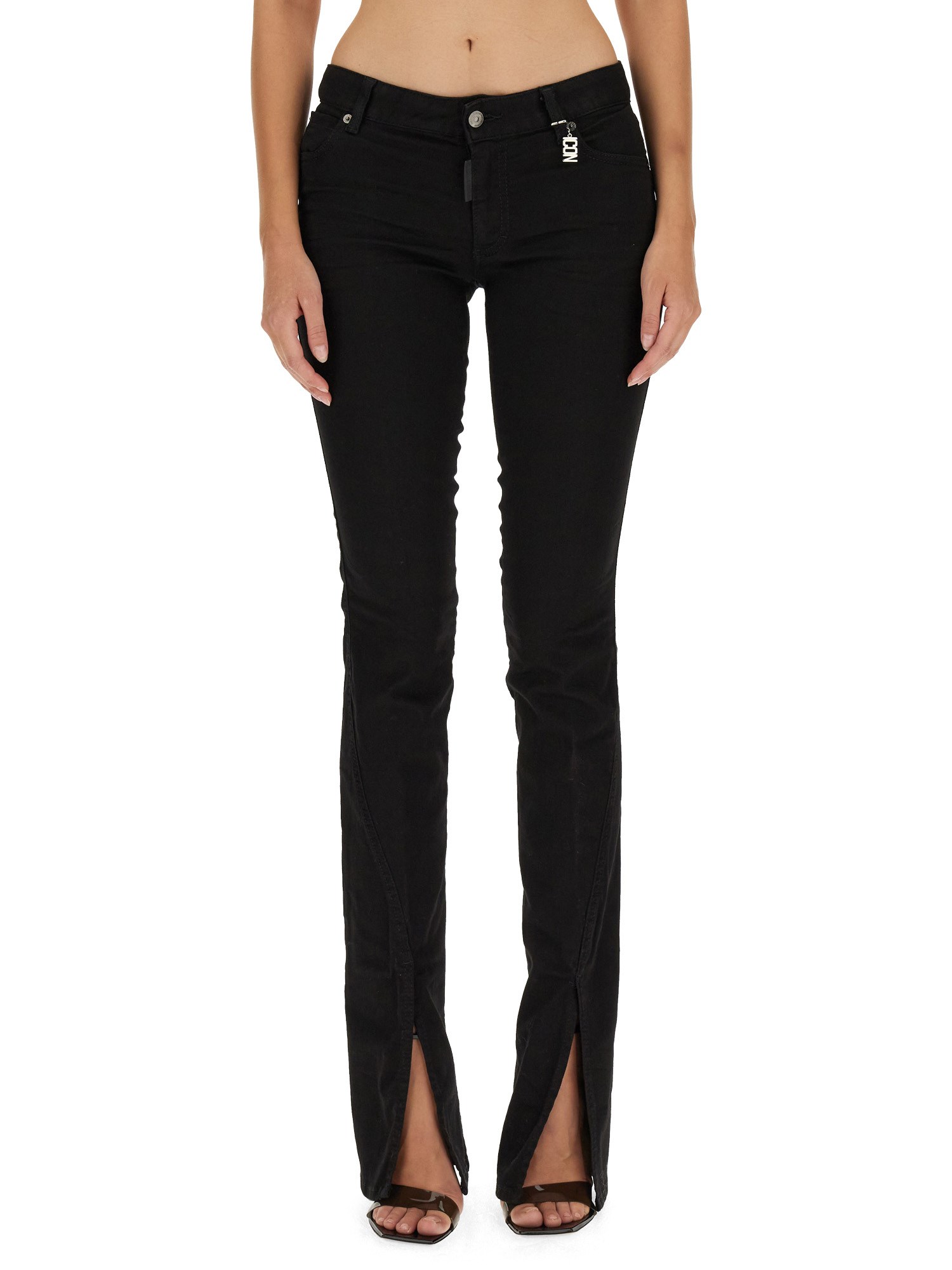 Shop Dsquared2 Jeans Icon Trumpet In Black