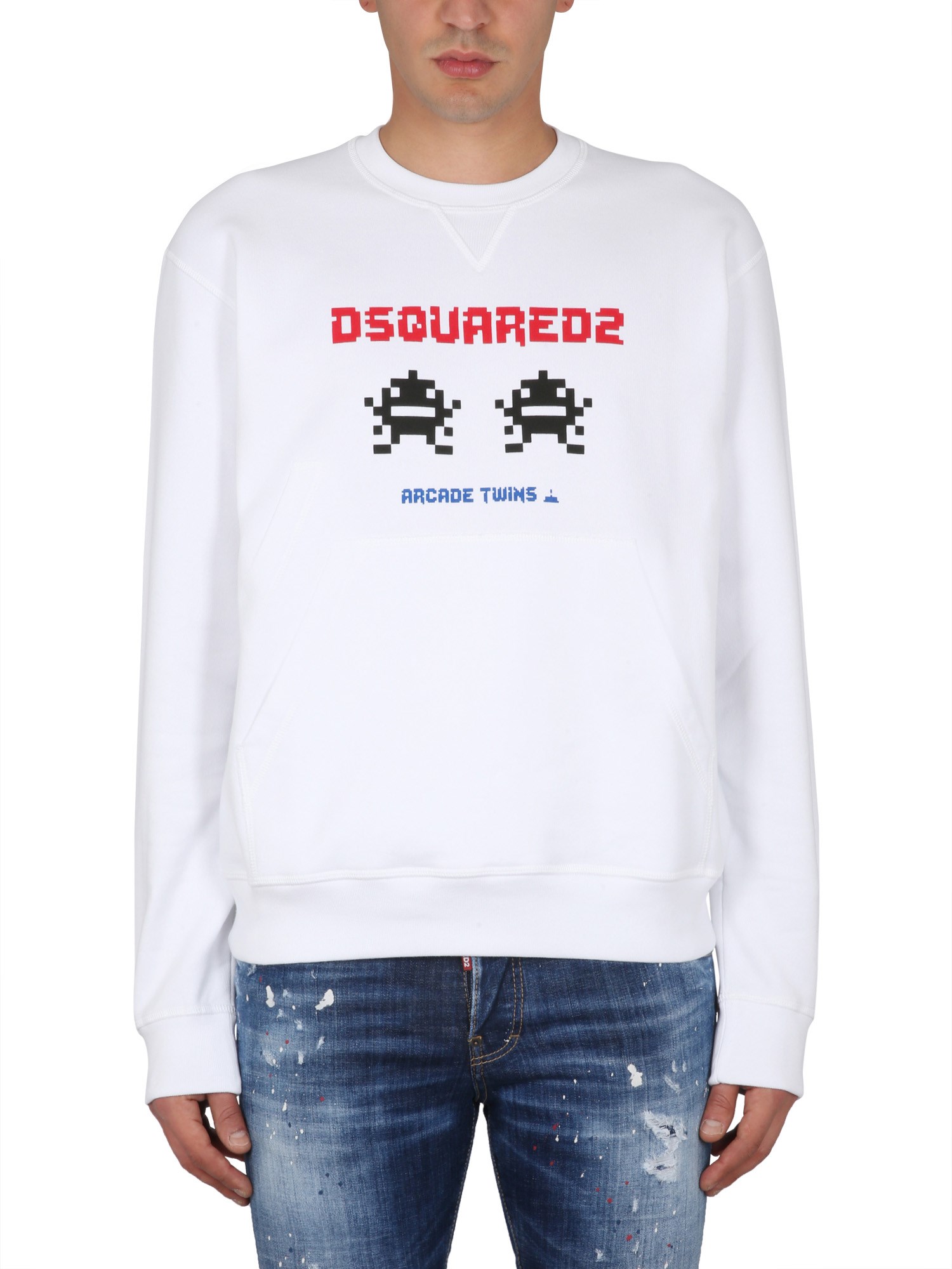 Shop Dsquared2 Sweatshirt With Logo Print In White