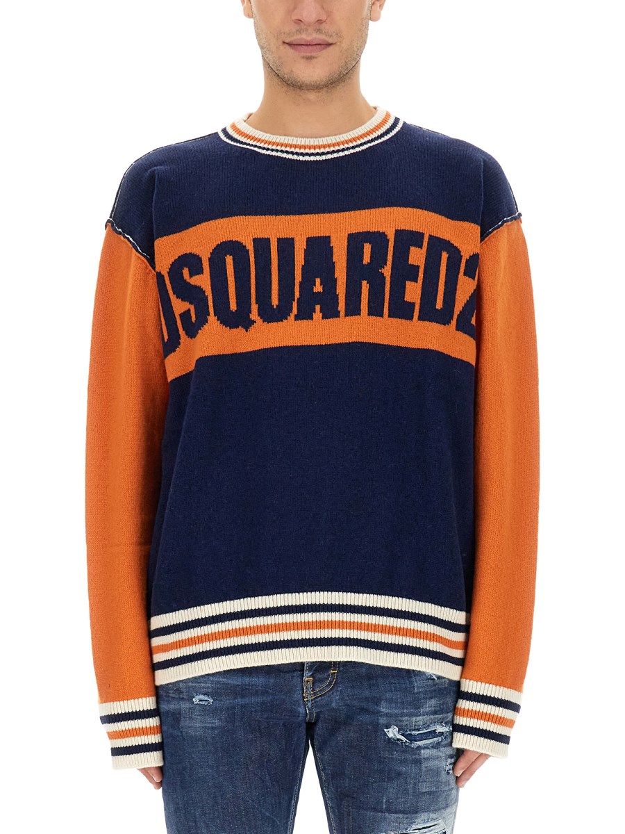 DSQUARED MAGLIA IN LANA CON LOGO