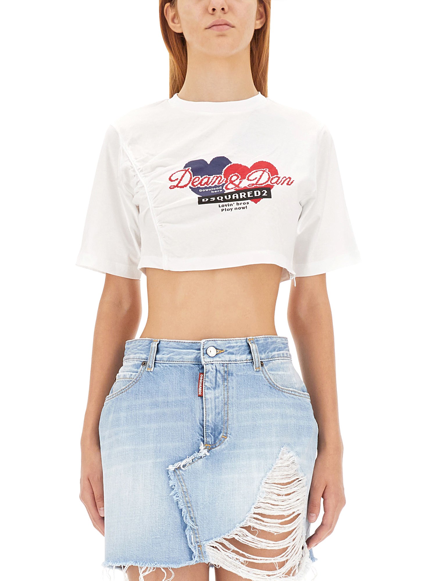 dsquared cropped fit t-shirt