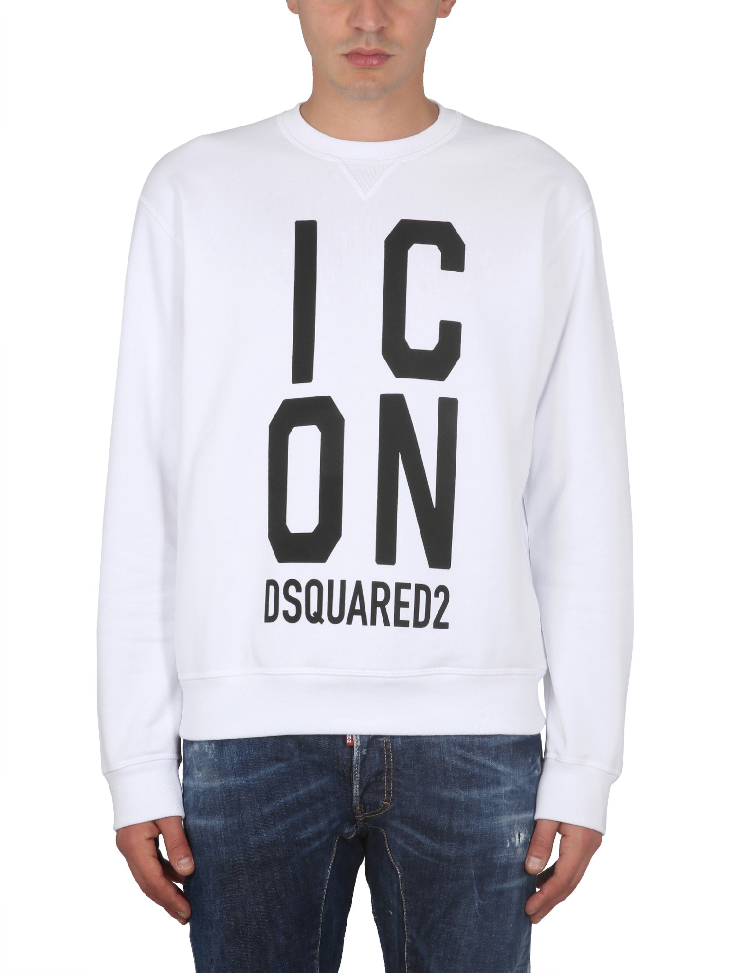 Shop Dsquared2 Sweatshirt With Logo Print In White