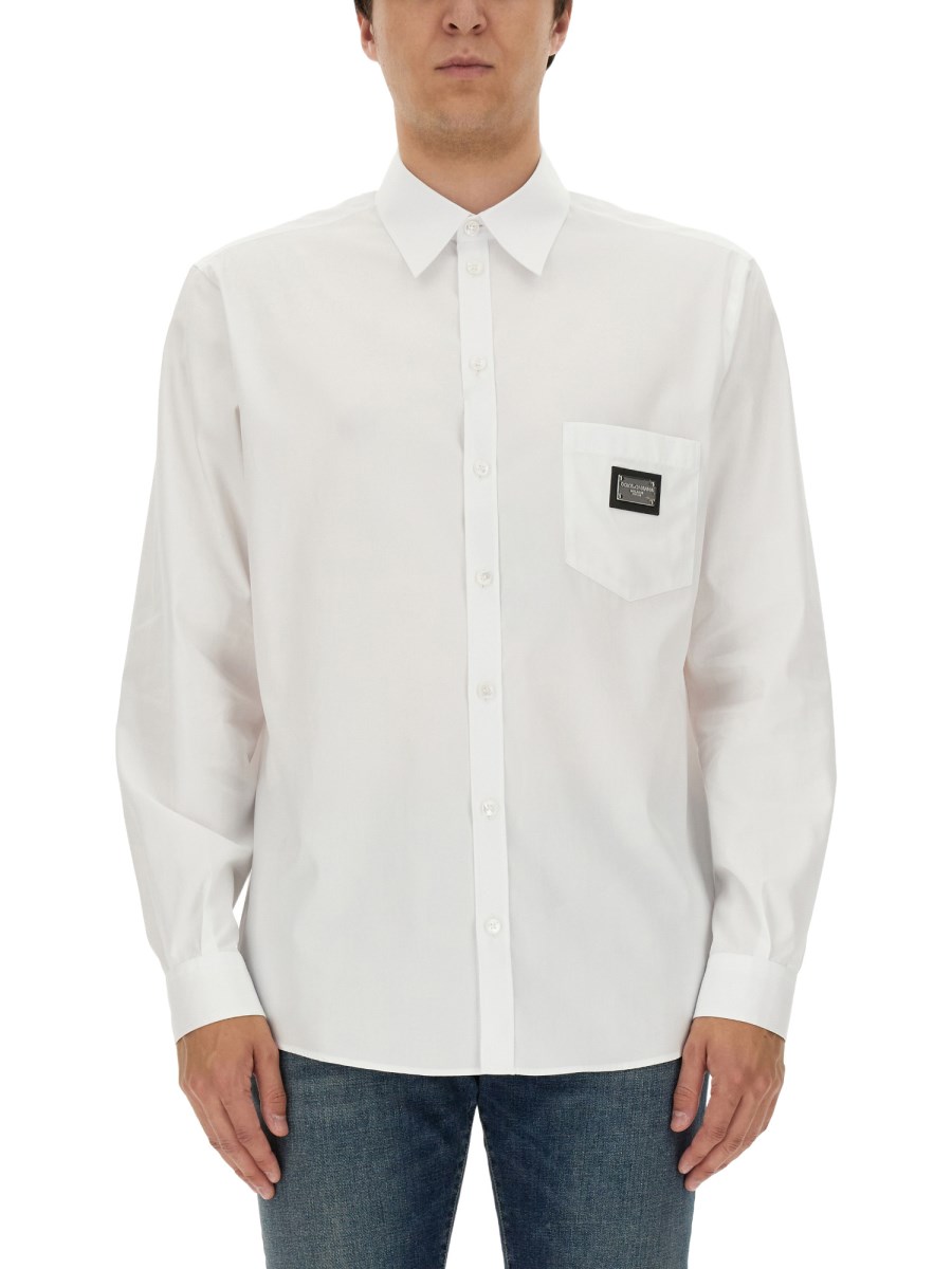 DOLCE & GABBANA CAMICIA CON PLACCA LOGO