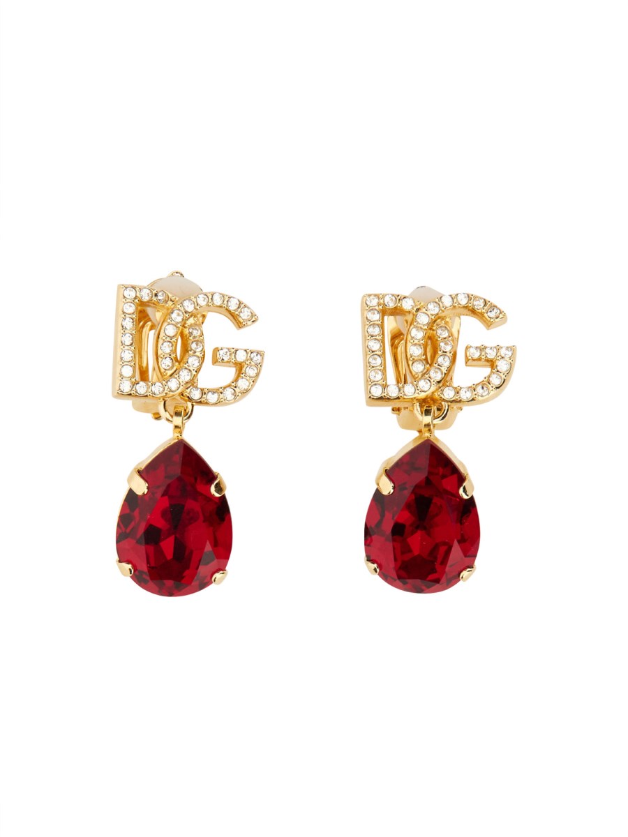 【送料&関税込】Dolce & Gabbana Logo And Rhinestone Ear DOLCE & GABBANA - LOGO RHINESTONE EARRINGS - Eleonora Bonucci