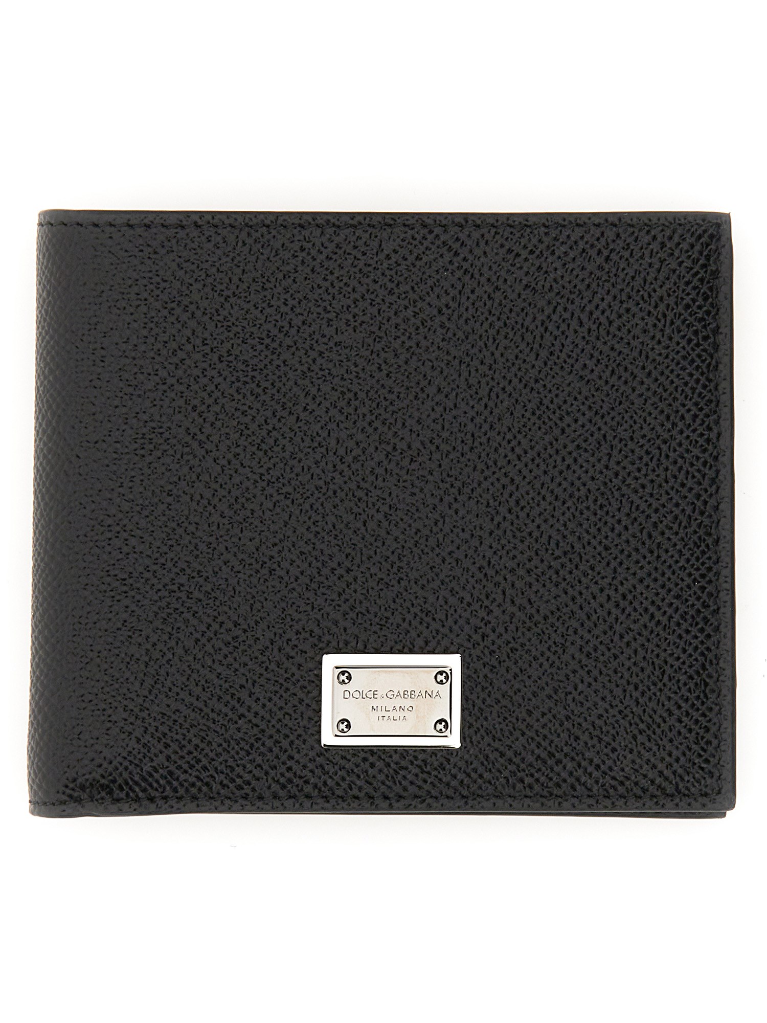 Dolce & Gabbana Leather Flap-over Wallet In Black