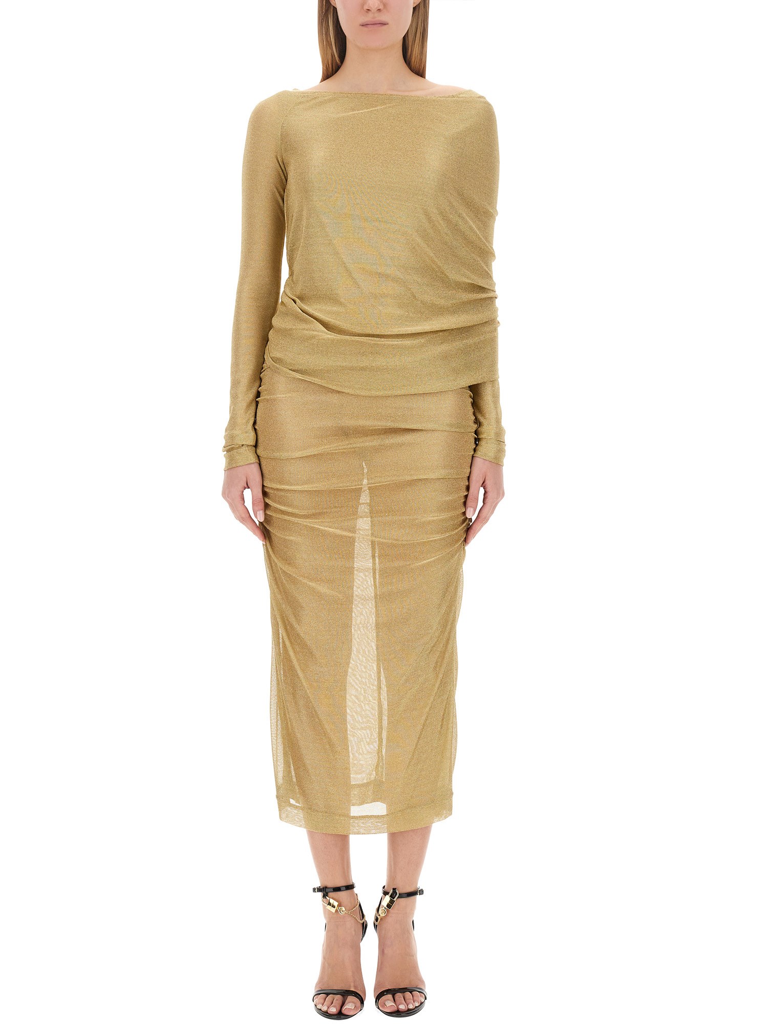 Dolce & Gabbana Women Longuette Dress In Gold
