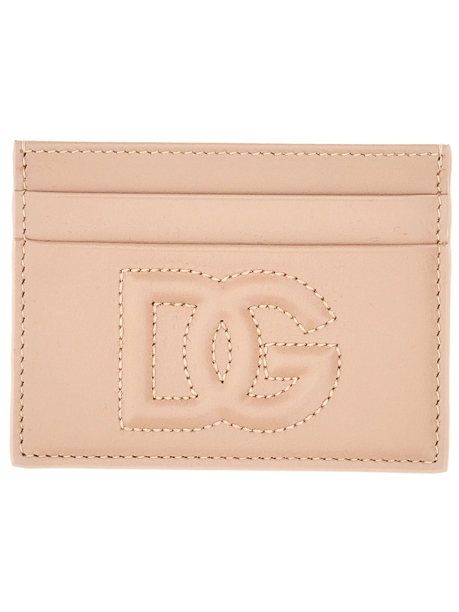 Dolce & Gabbana Leather Card Holder In Powder