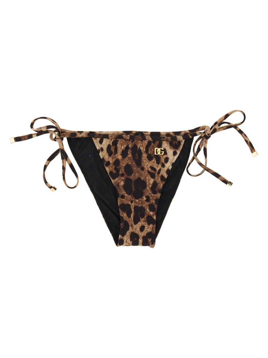 DOLCE & GABBANA SLIP BIKINI CON MOTIVO ANIMALIER