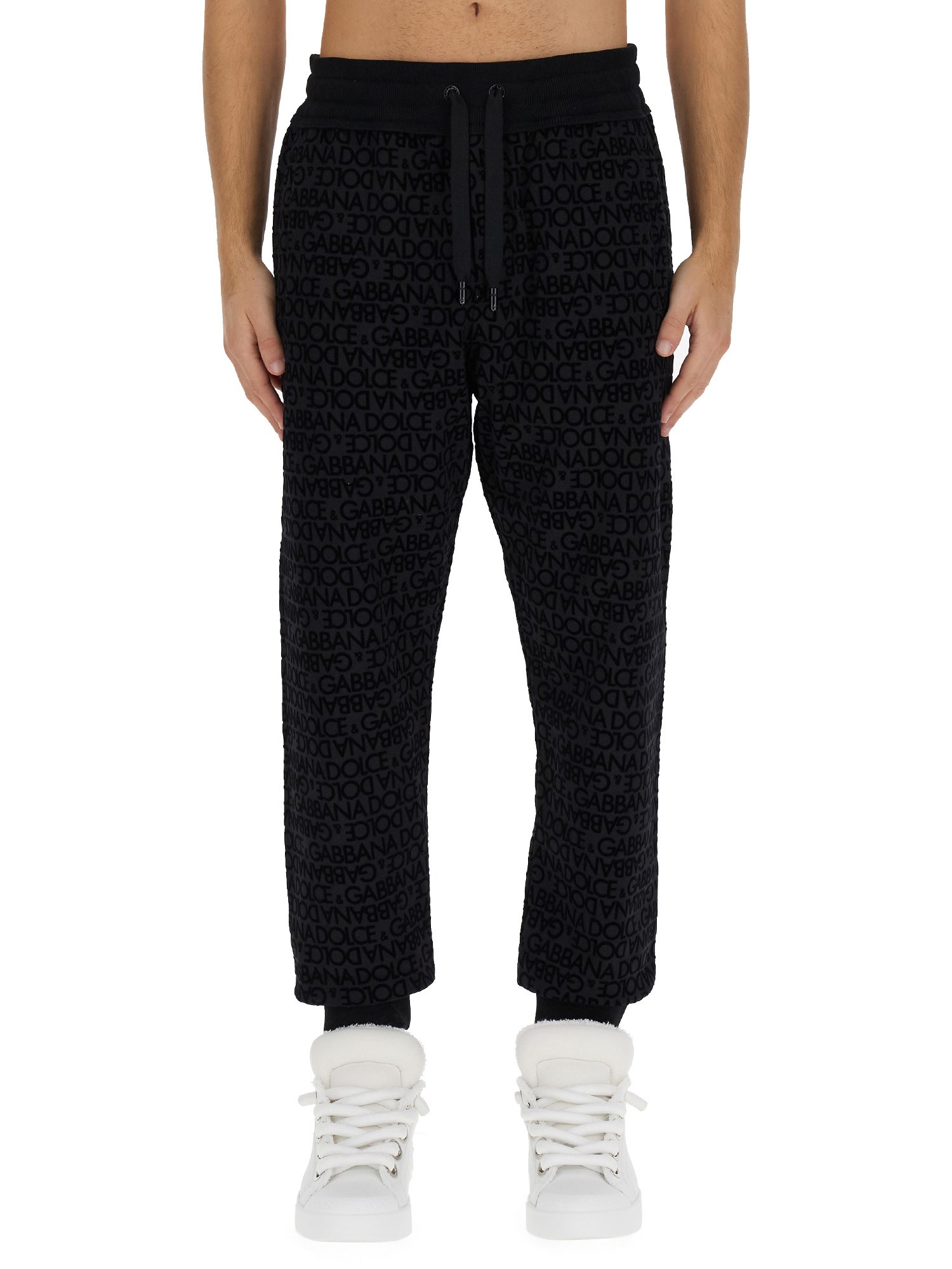 Dolce & Gabbana Jogging Pants With Logo In Black