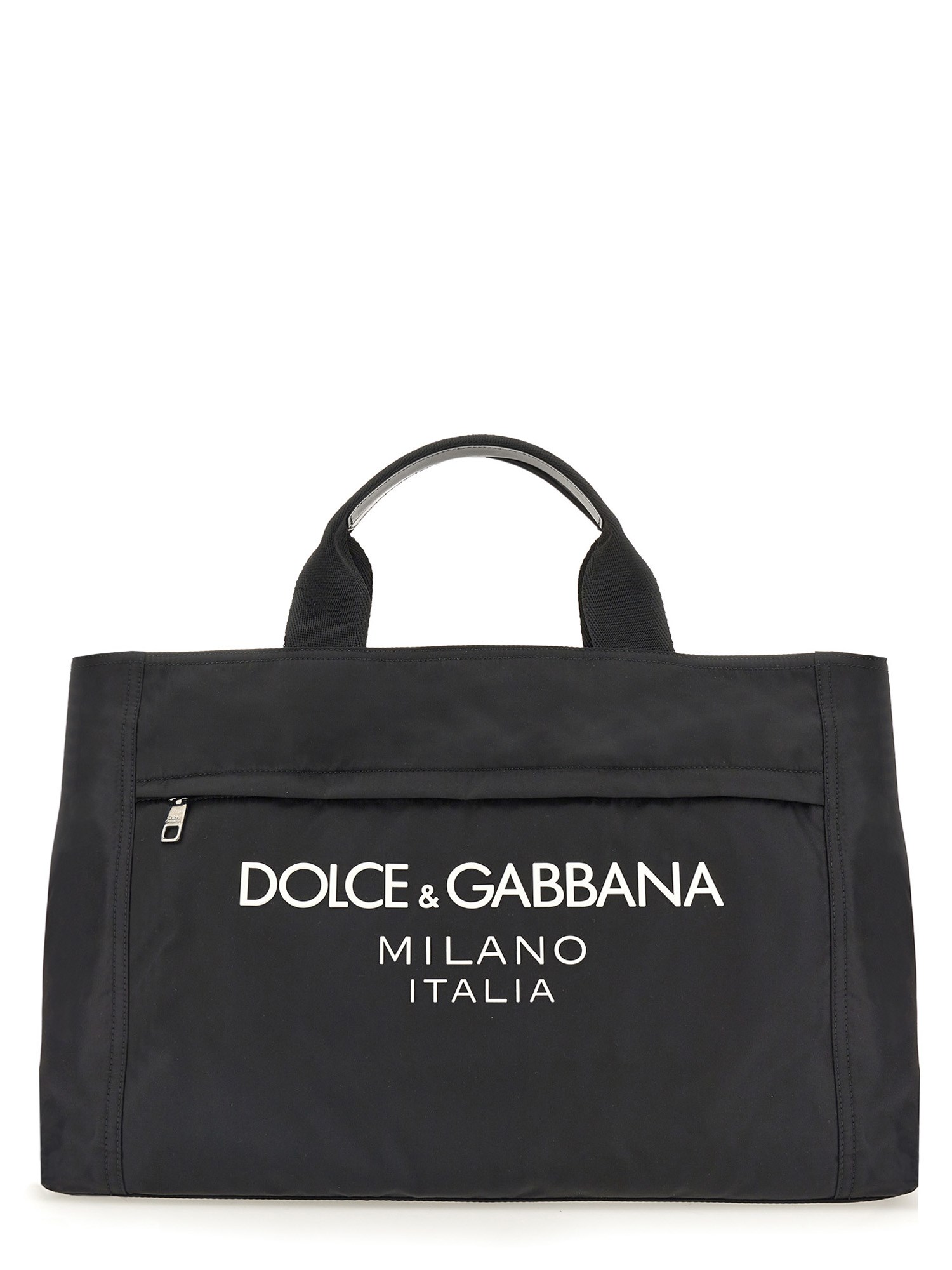 Shop Dolce & Gabbana Nylon Duffle Bag With Logo In Black