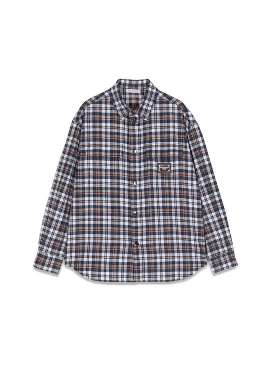 DOLCE & GABBANA, Navy blue Men's Checked Shirt