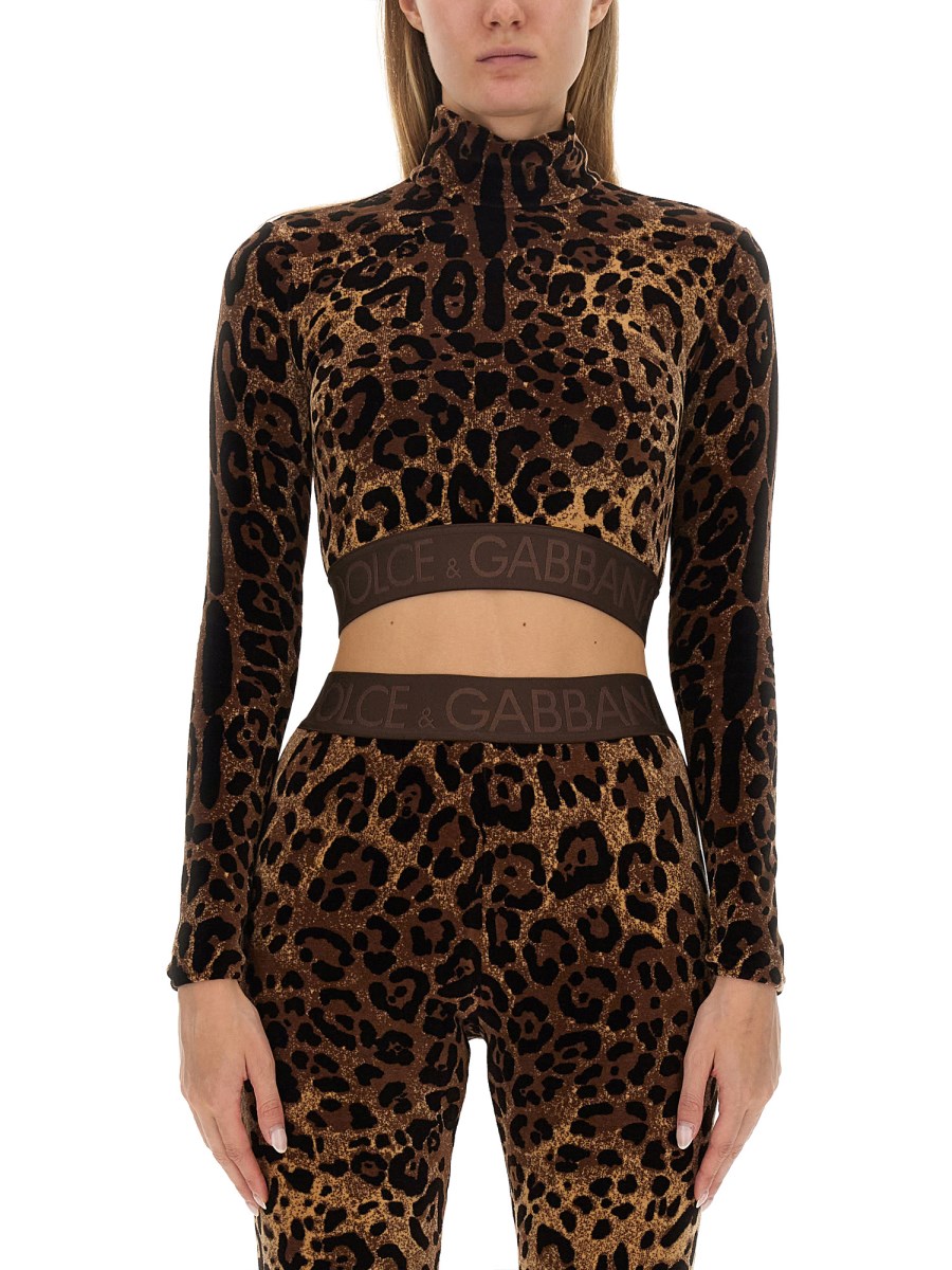 DOLCE & GABBANA TOP CON MOTIVO ANIMALIER