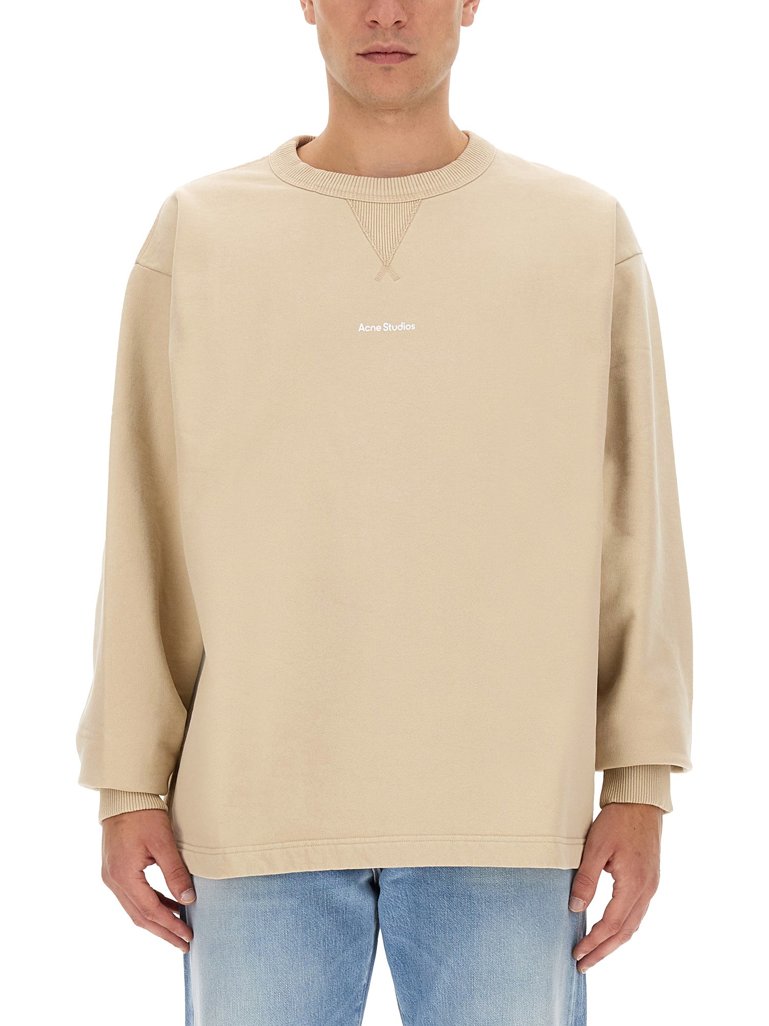 Acne Studios Sweatshirt With Logo In Beige