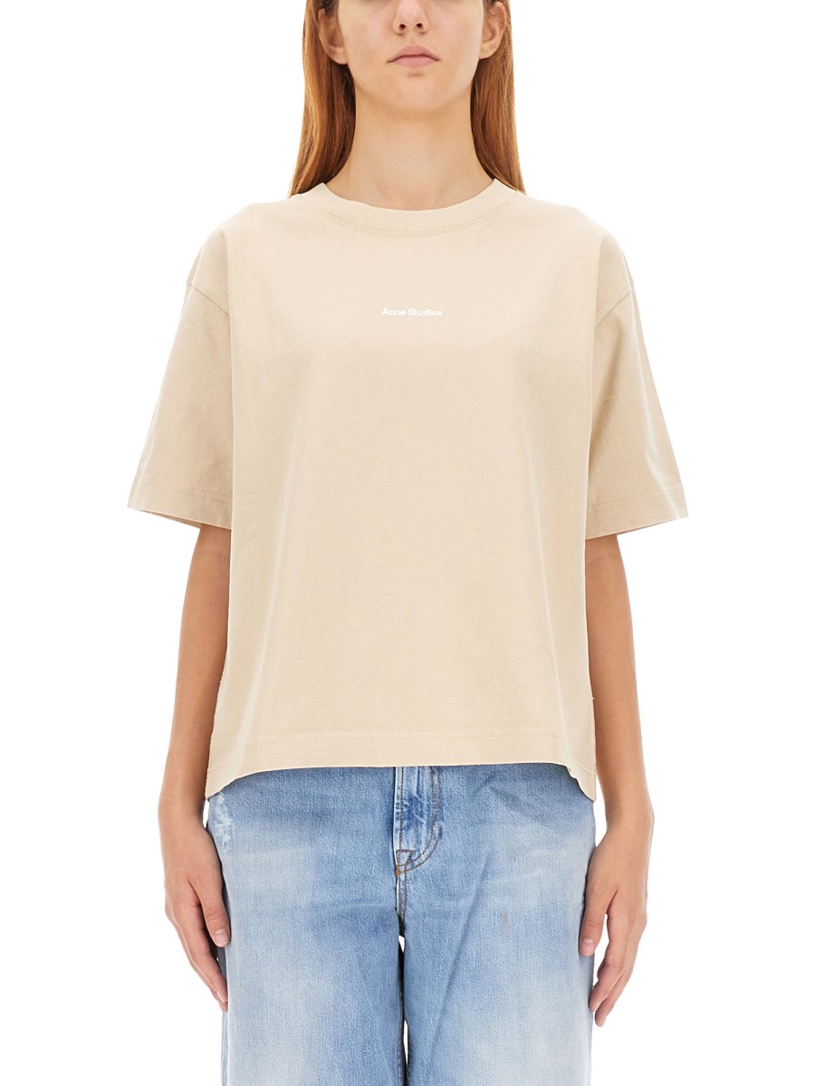 ACNE STUDIOS T-SHIRT IN JERSEY DI COTONE CON RICAMO LOGO