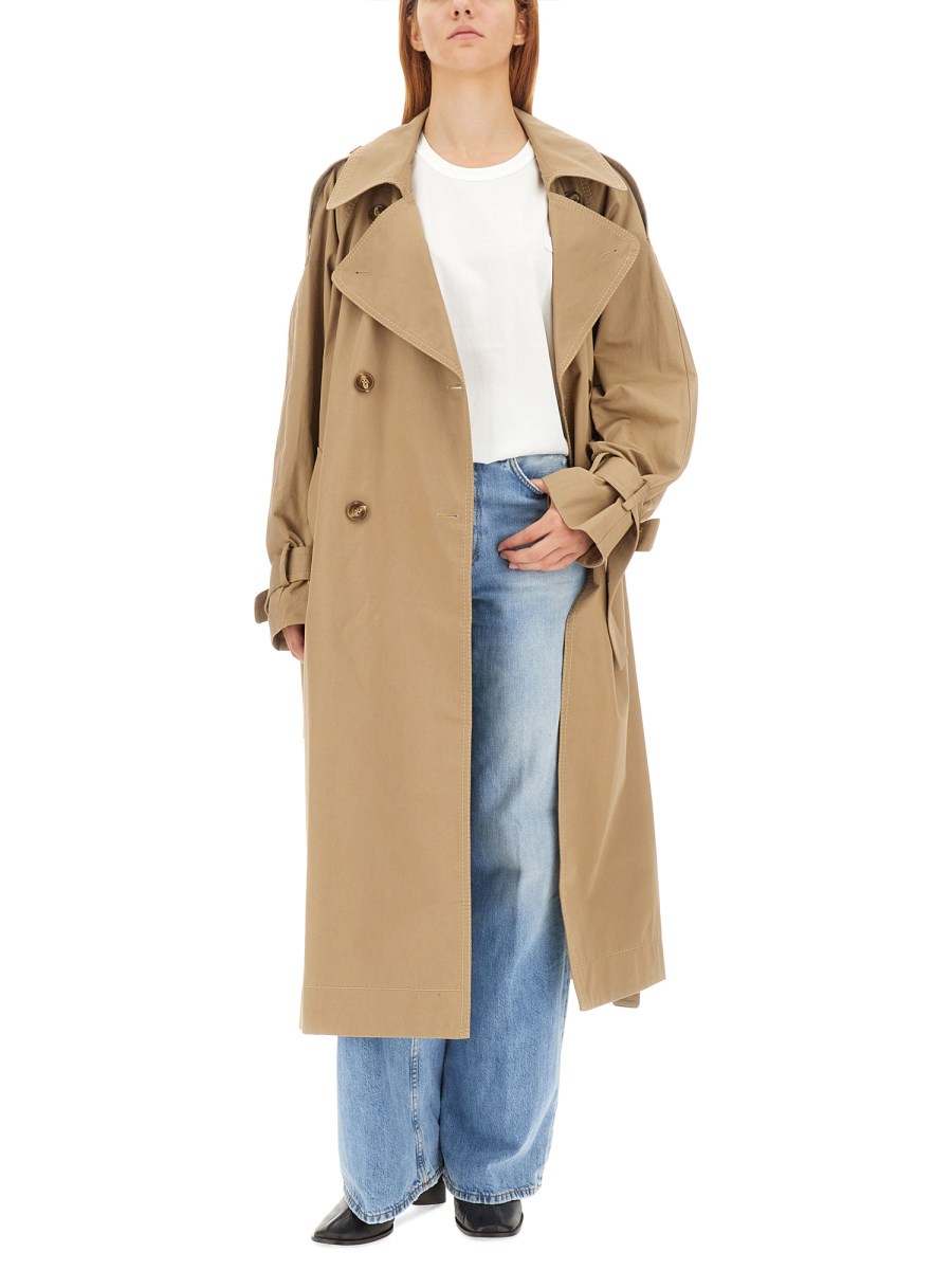 ACNE STUDIOS DOUBLE BREASTED COTTON TWILL TRENCH COAT Eleonora Bonucci