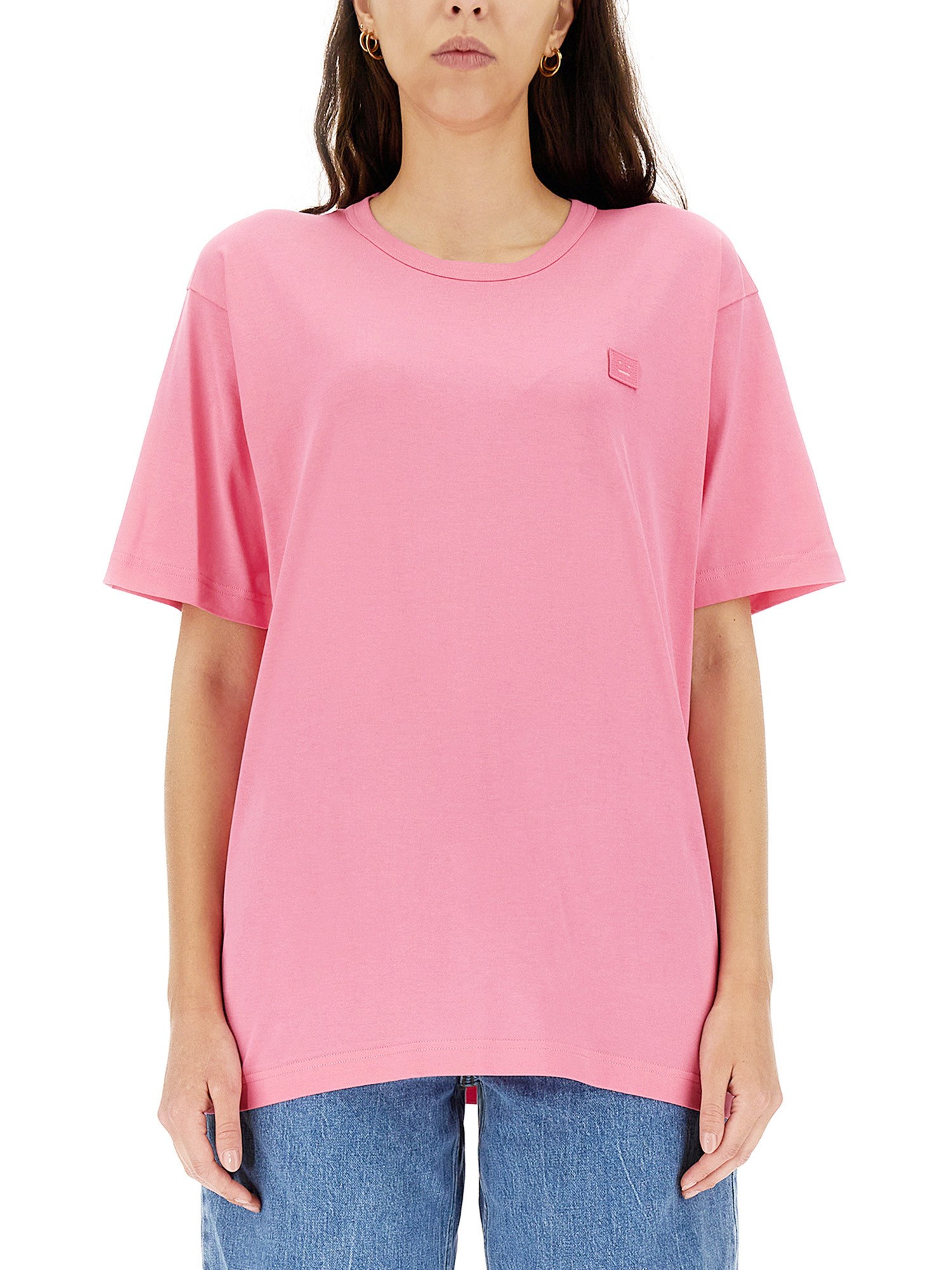 Acne Studios T-shirt Face In Pink