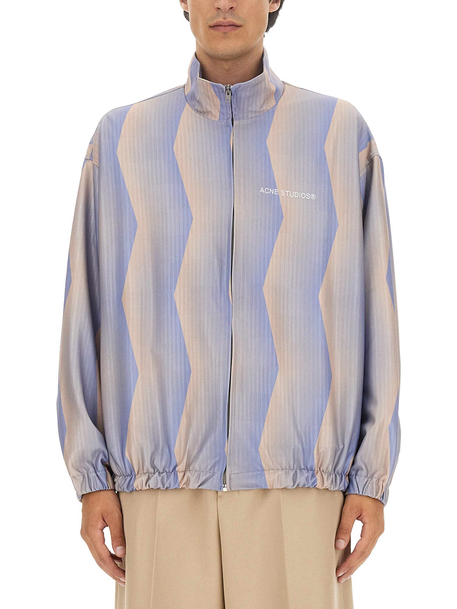 Shop Acne Studios Jacket With Logo In Azure