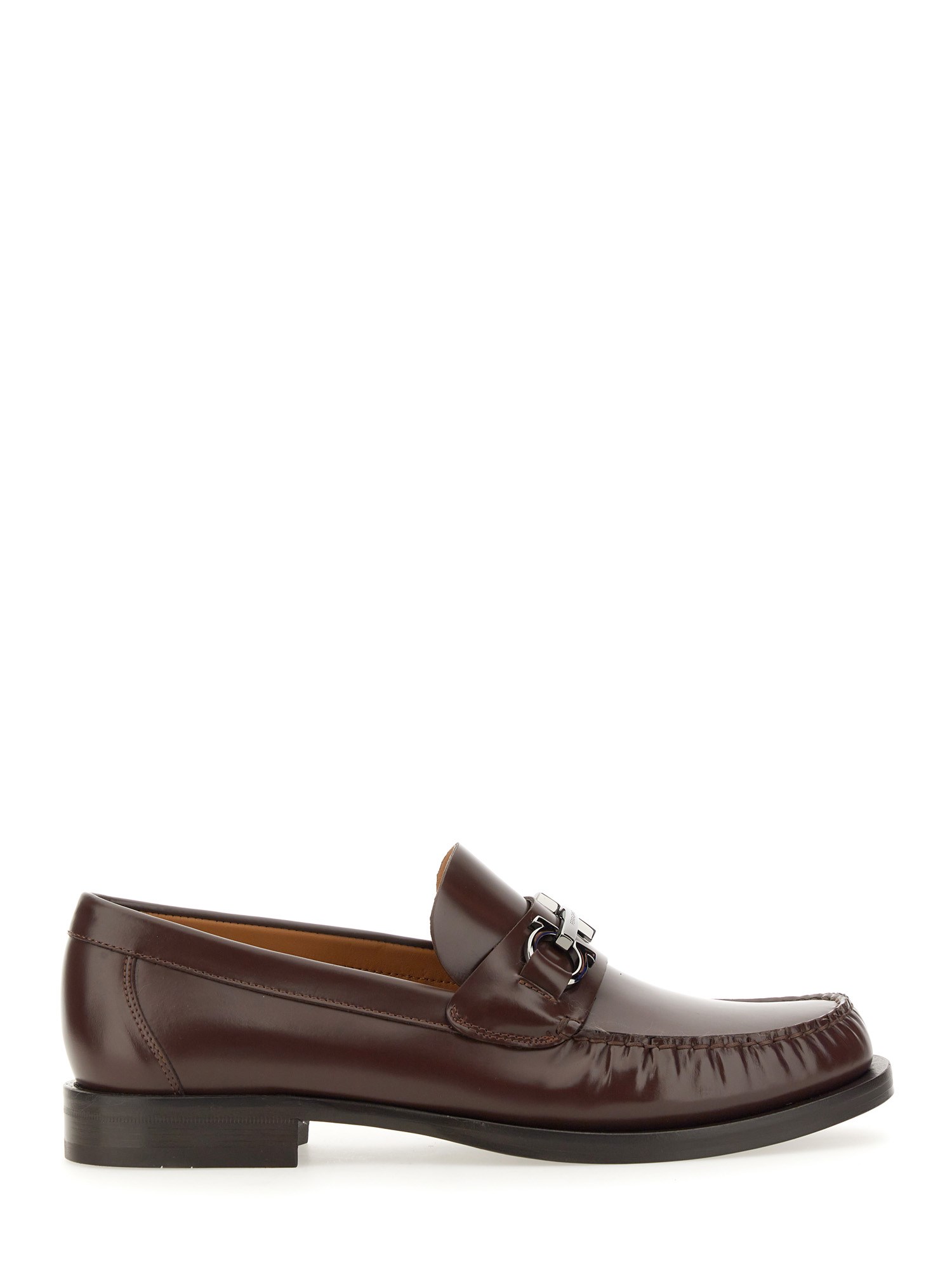 Ferragamo Gancini Horsebit-plaque Loafers In Leather In Brown