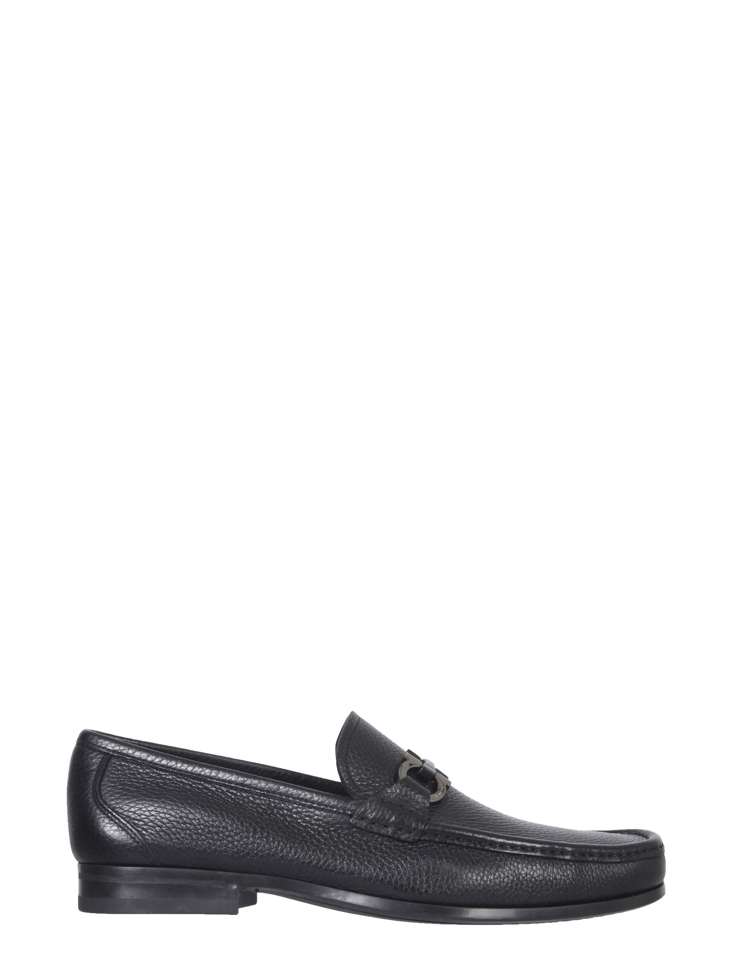 Shop Ferragamo Moccasin Ornament Gancini In Black