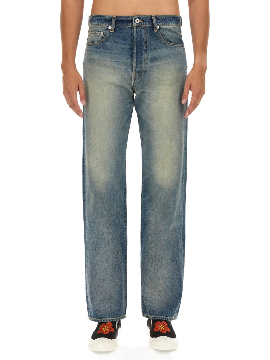 KENZO JEANS STRAIGHT FIT IN DENIM DI COTONE