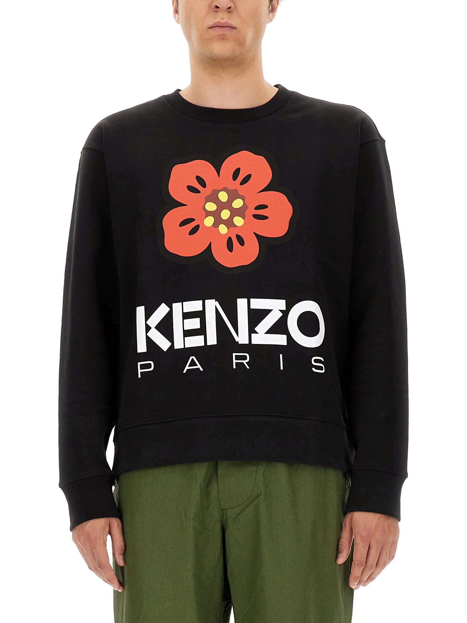 Kenzo Boke Flower Wool Sweater In Black