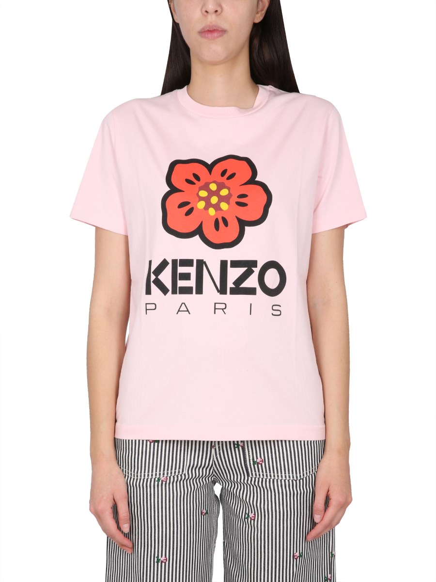 KENZO COTTON JERSEY T SHIRT WITH LOGO PRINT Eleonora Bonucci