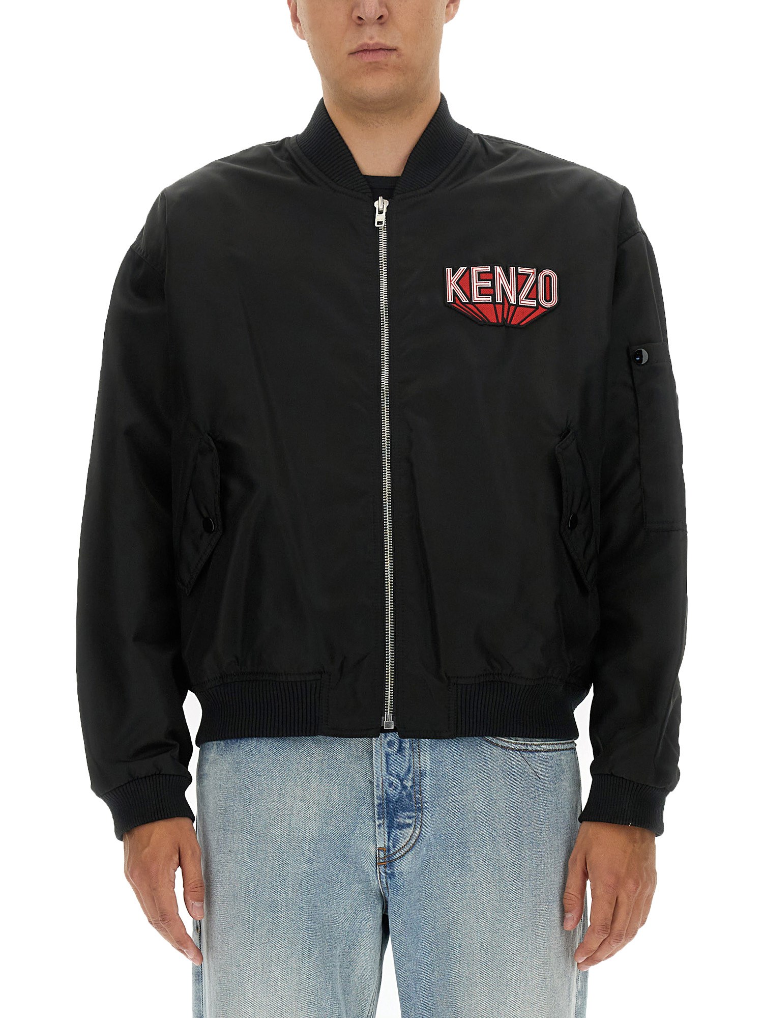 Shop Kenzo Bomber Jacket With Logo In Black