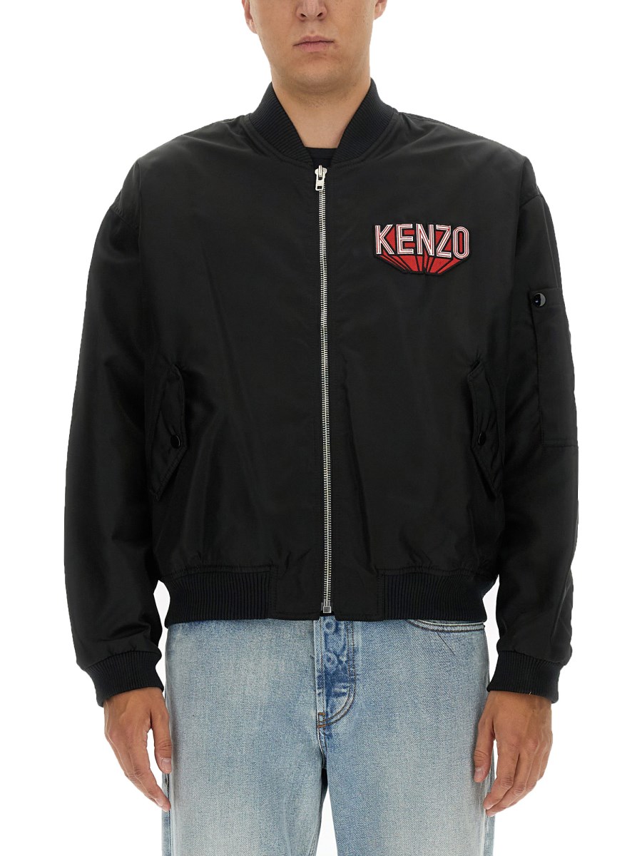 KENZO BOMBER IN TESSUTO TECNICO CON LOGO