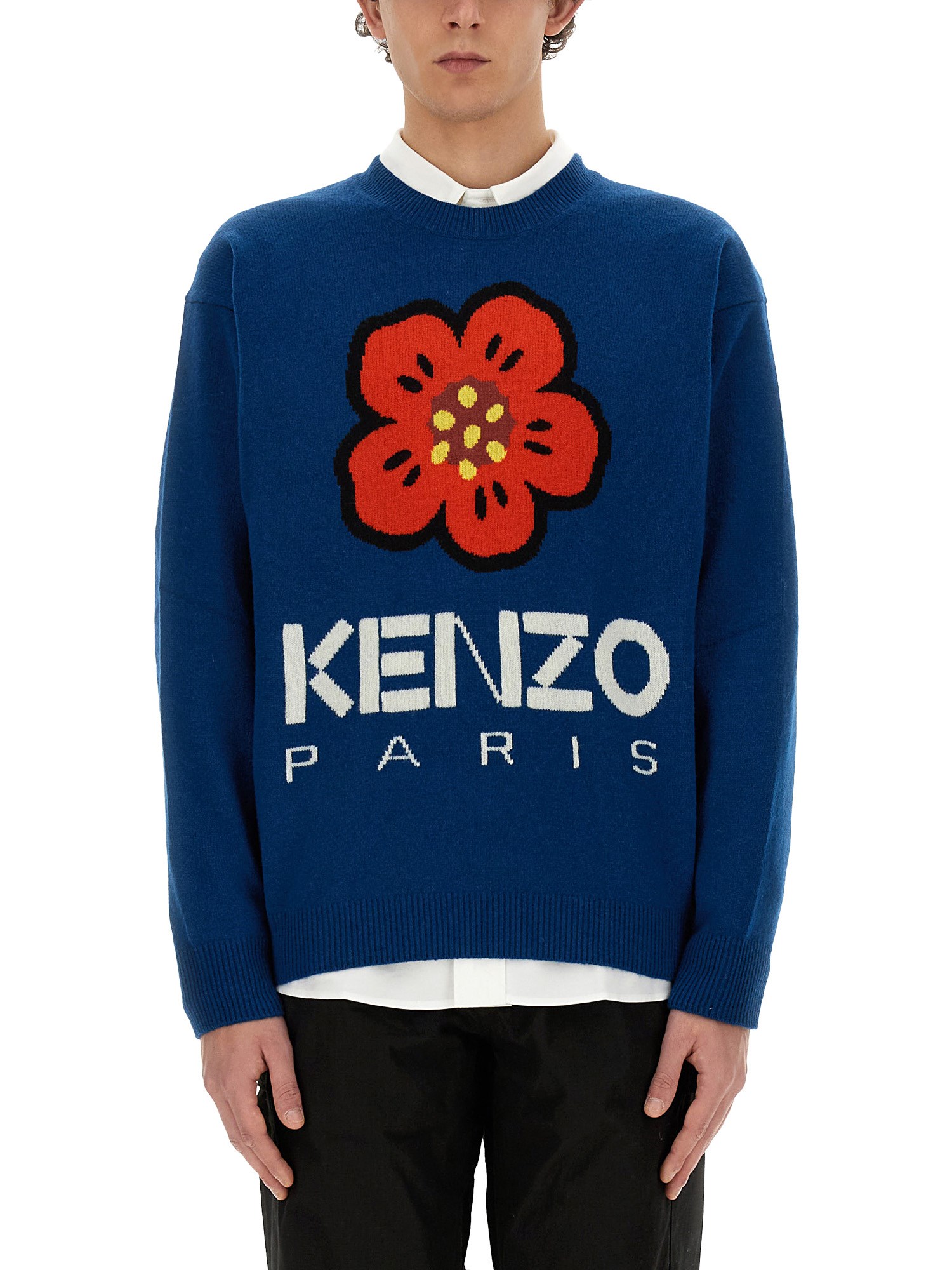kenzo jersey with embroidery boke flower