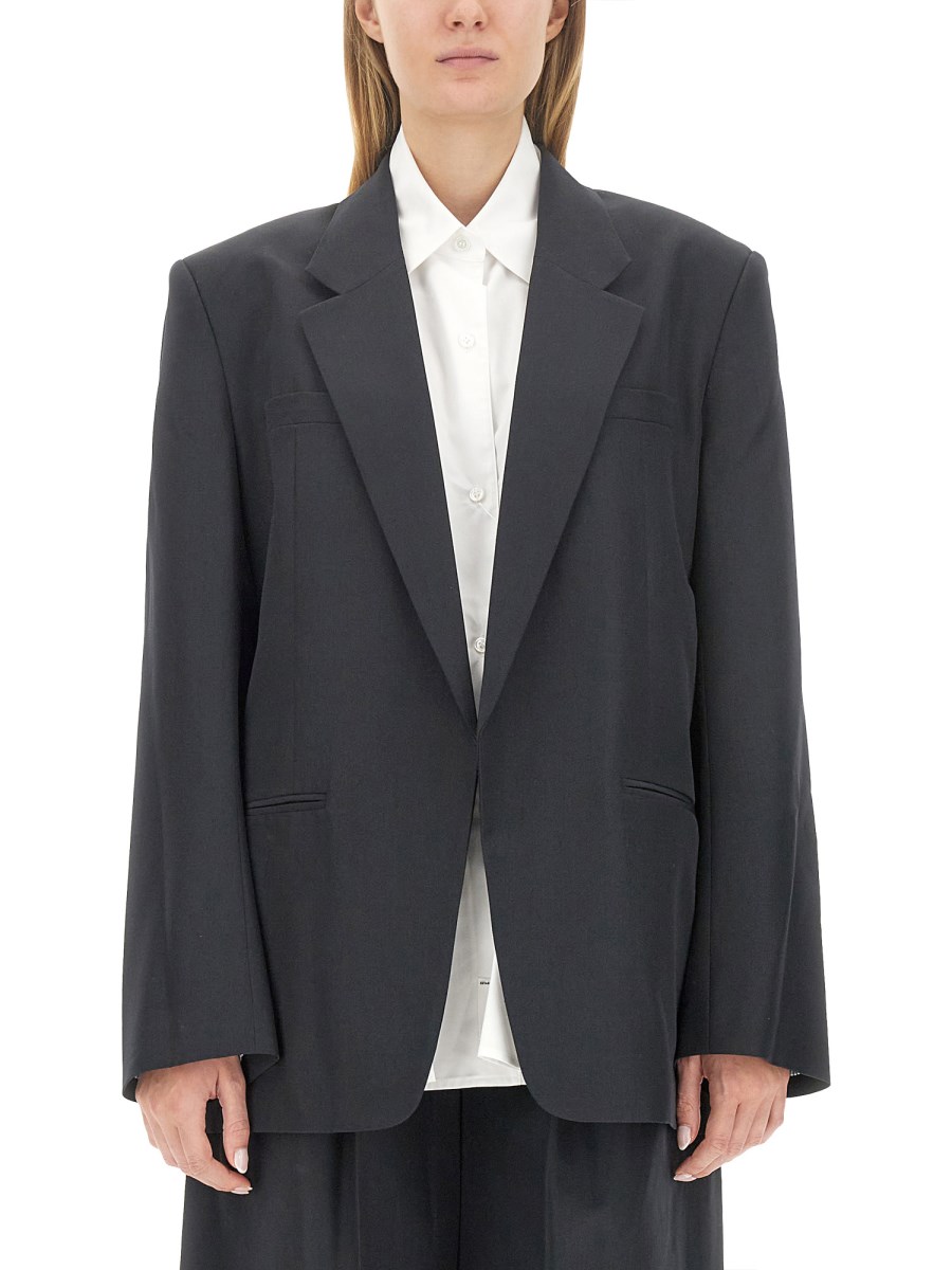 ALEXANDER WANG BLAZER IN MISTO LANA COMBO CAMICIA