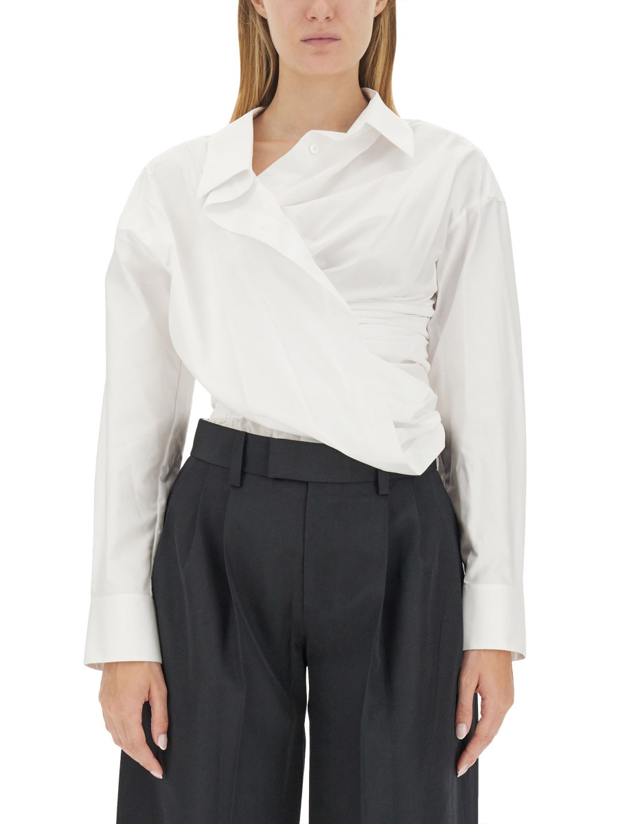 ALEXANDER WANG CAMICIA DRAPPEGGIATA IN COTONE