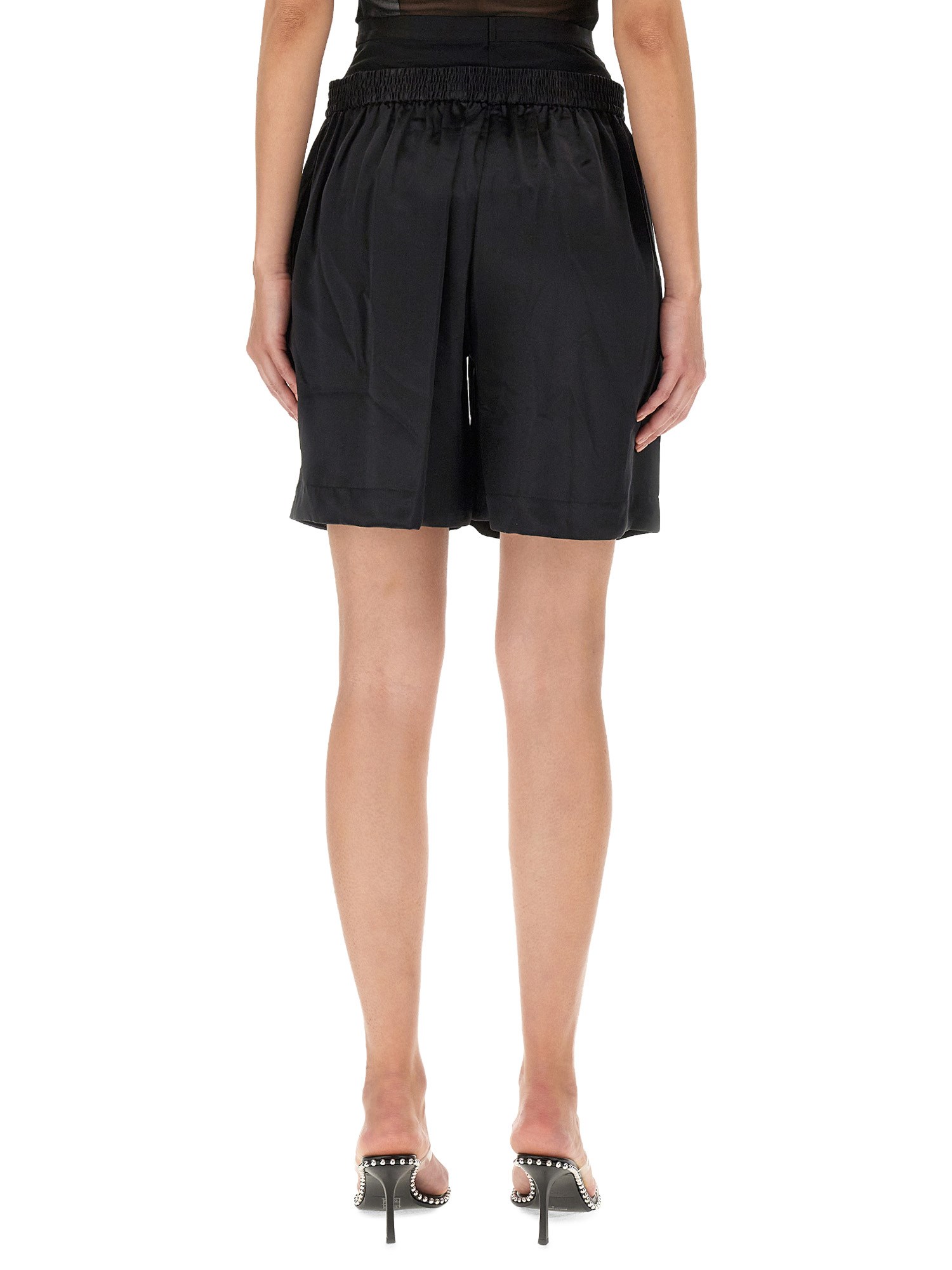 Alexander Wang Layered Boxer Shorts With Stretch Low Waist In Black