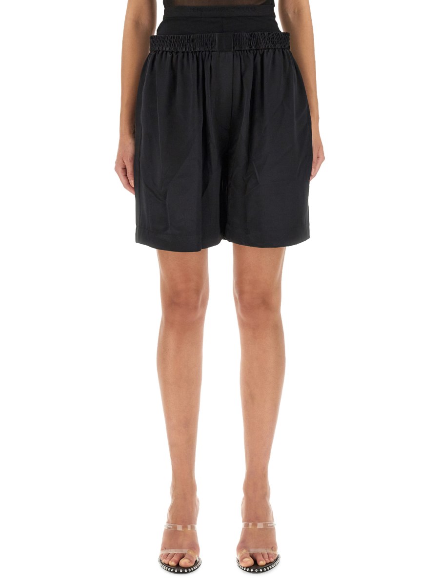 ALEXANDER WANG SHORT BOXER A STRATI IN CHARMEUSE DI SETA