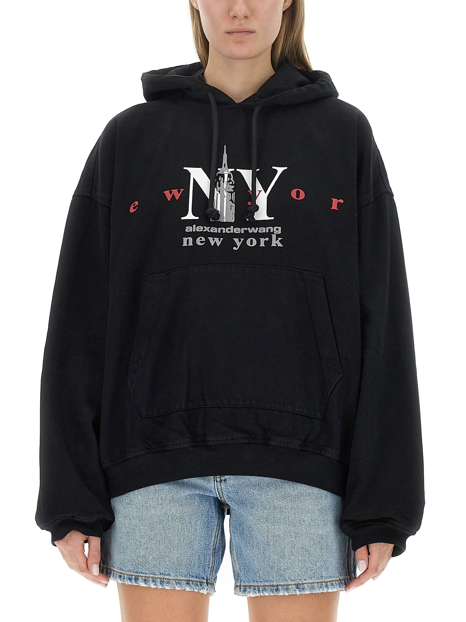 Shop Alexander Wang Sweatshirt With Logo In Black